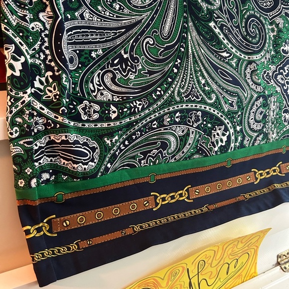 Michael Kors Green and Black Paisley Long Sleeve Dress Size Small - Picture 5 of 16